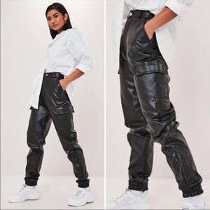 Love Tree Faux Leather Joggers